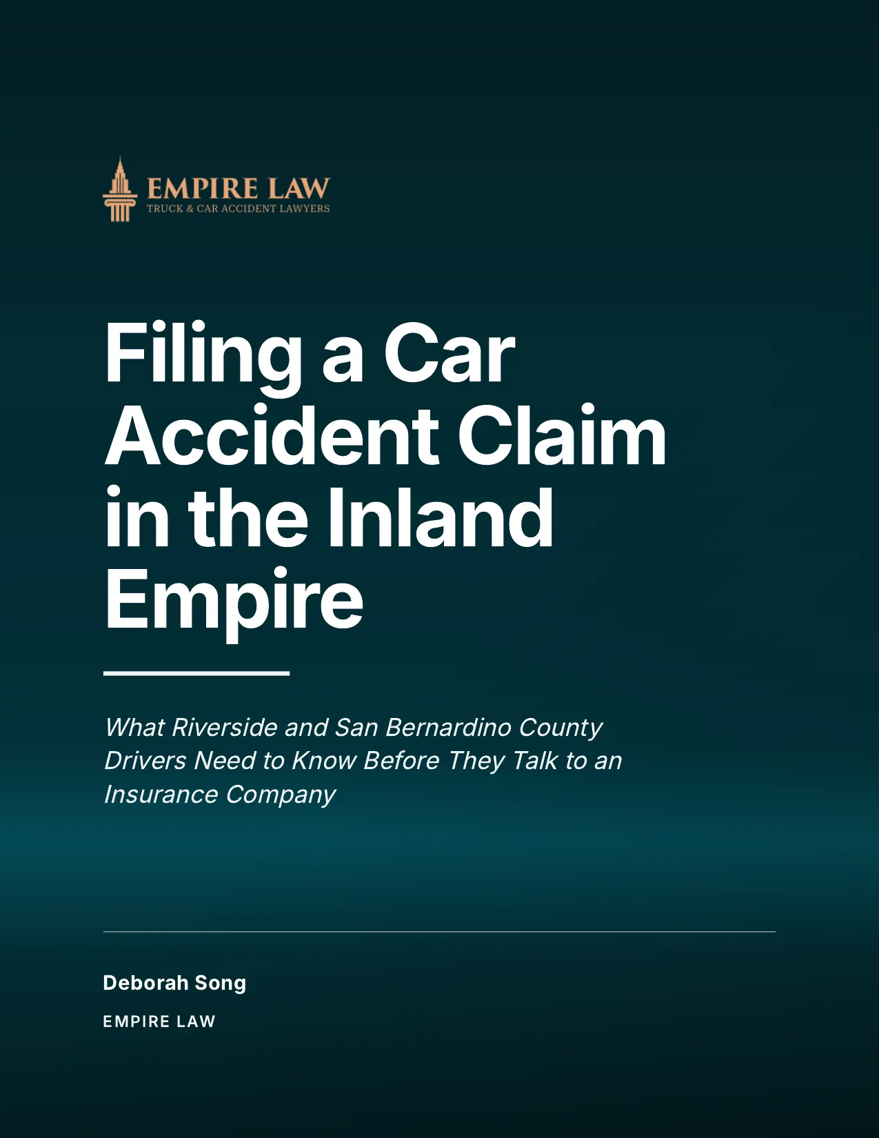 Cover of Filing a Car Accident Claim in the Inland Empire, by Deborah Song